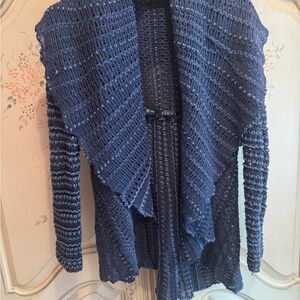 Navy Blue Open-Front Sweater